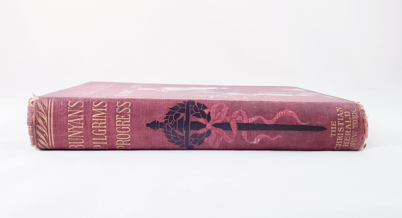 Antique The Pilgrims Progress John Bunyan The Christian Herald Red Line Edition