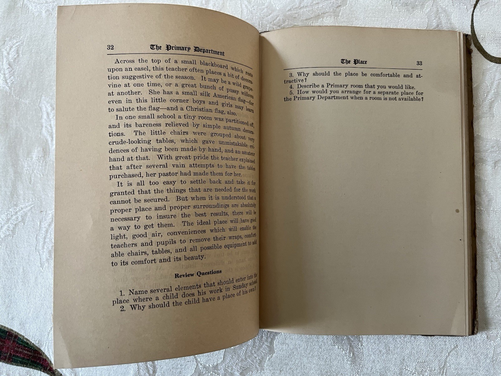 The Primary Department by Phebe Curtiss School Teaching Child Book Antique 1920