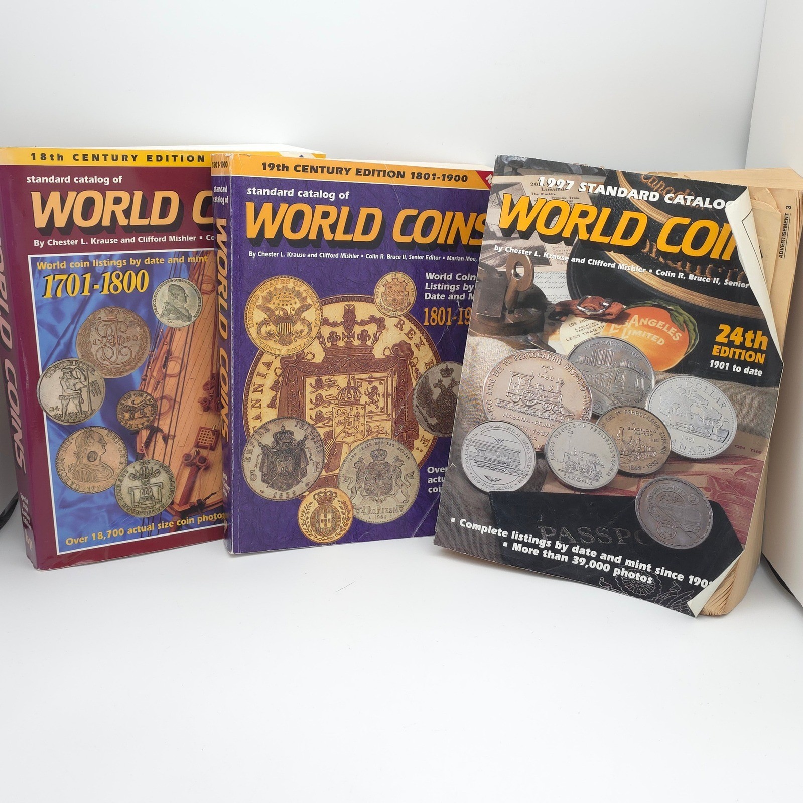 Krause World Coin Catalogs & PCGS Coin Grading Guide Book Lot 4 Vol 1701-1997