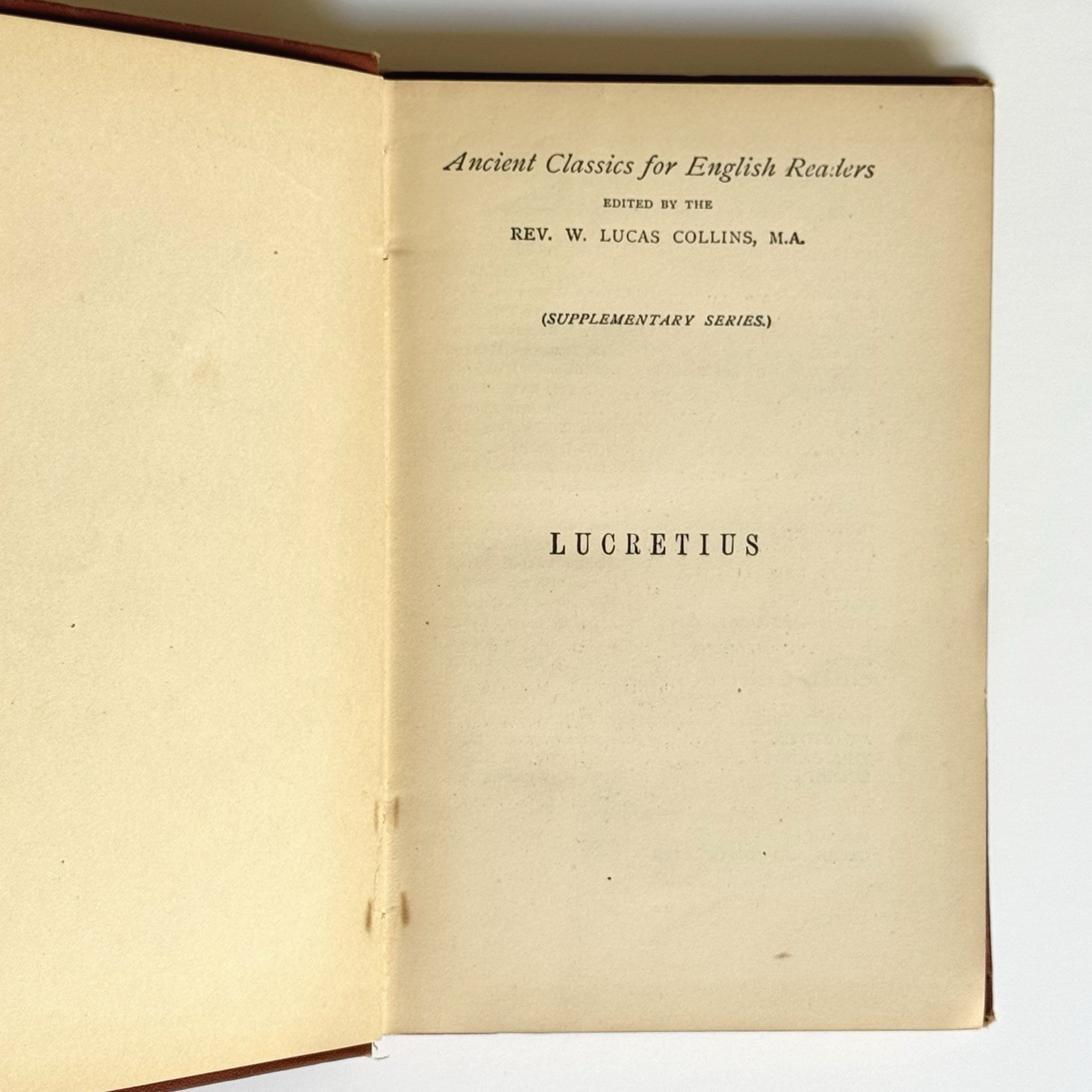 1878. Lucretius. Mallock. Ancient Classics English Readers Lippincott Philosophy