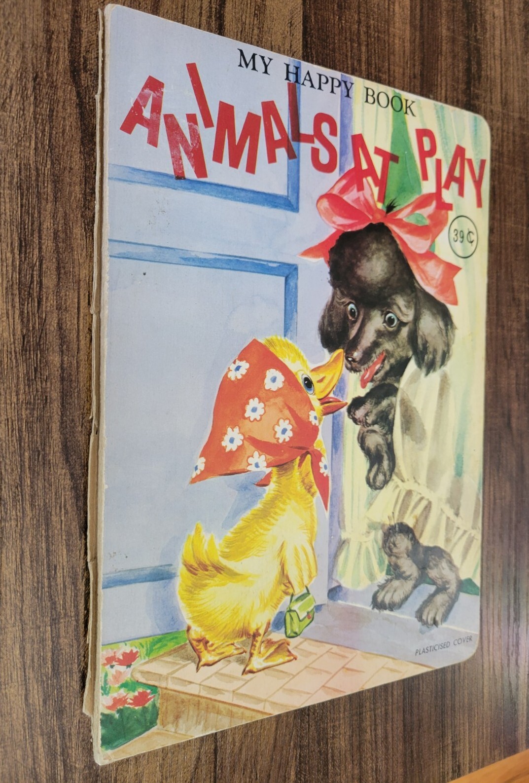 My Happy Book, Animals At Play Vintage Children’s Board Book Doeisha, Rare HTF
