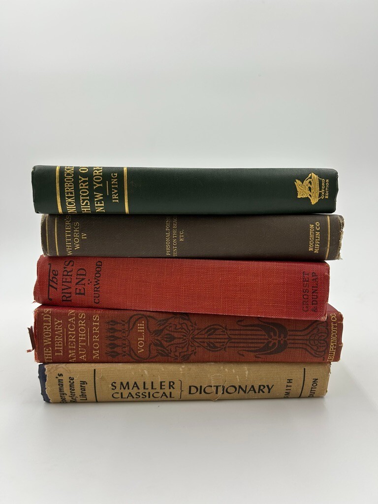 Vintage Book Lot of 10 Old Antiquarian Rare Decoration Hardcover Books