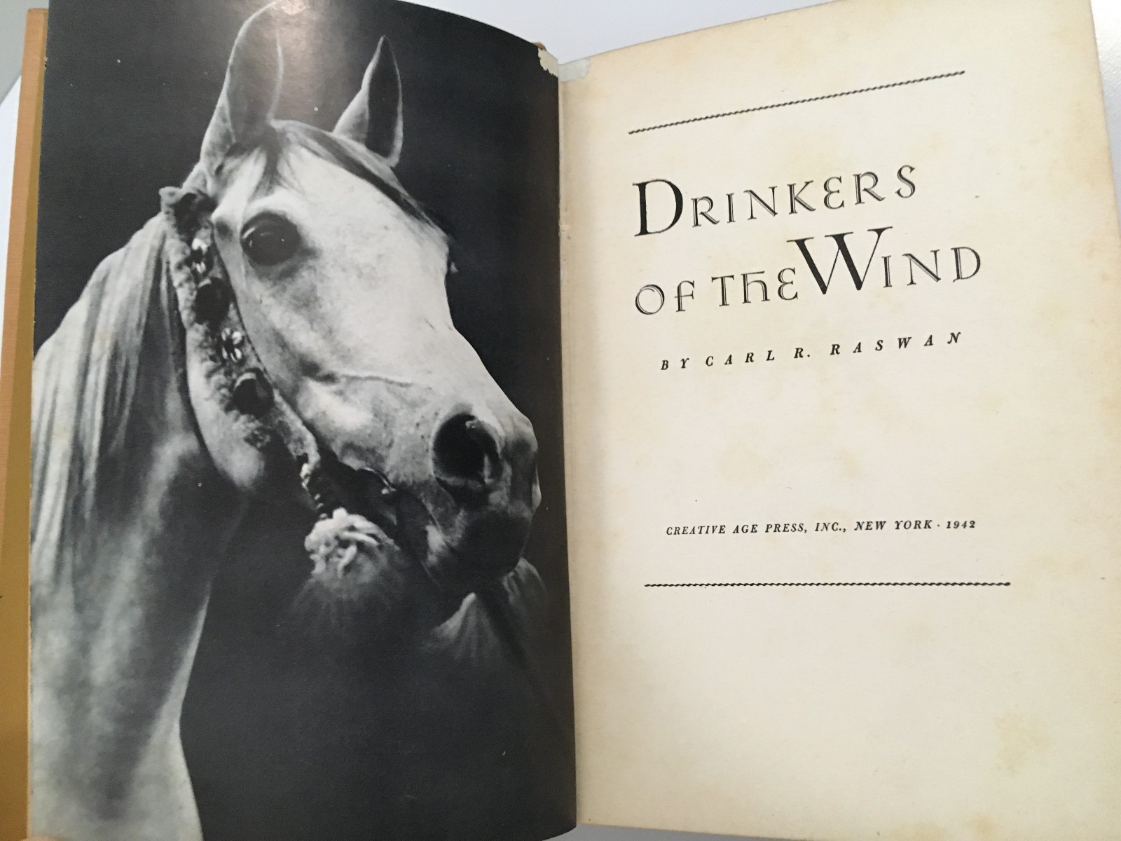 Drinkers of the Wind by Carl Raswan – Hardcover, 1942 Second Printing