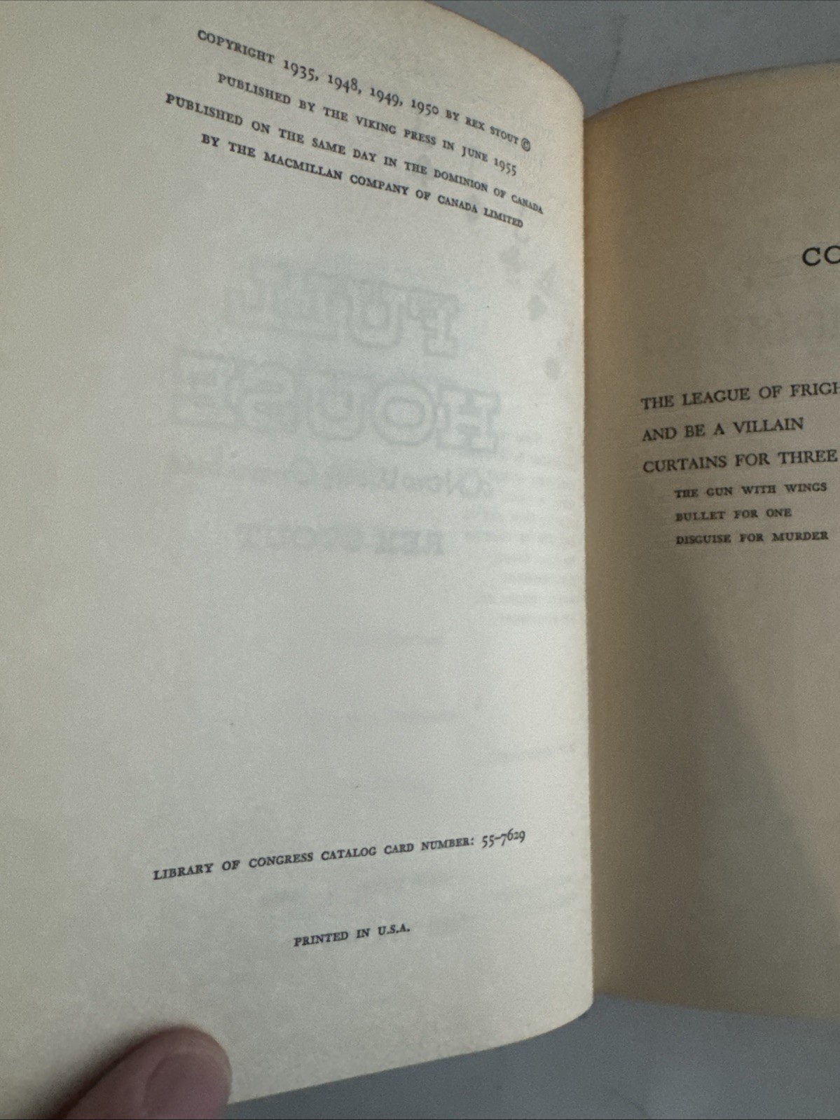 FULL HOUSE A NERO WOLFE Omnibus by REX STOUT HCDJ BCE
