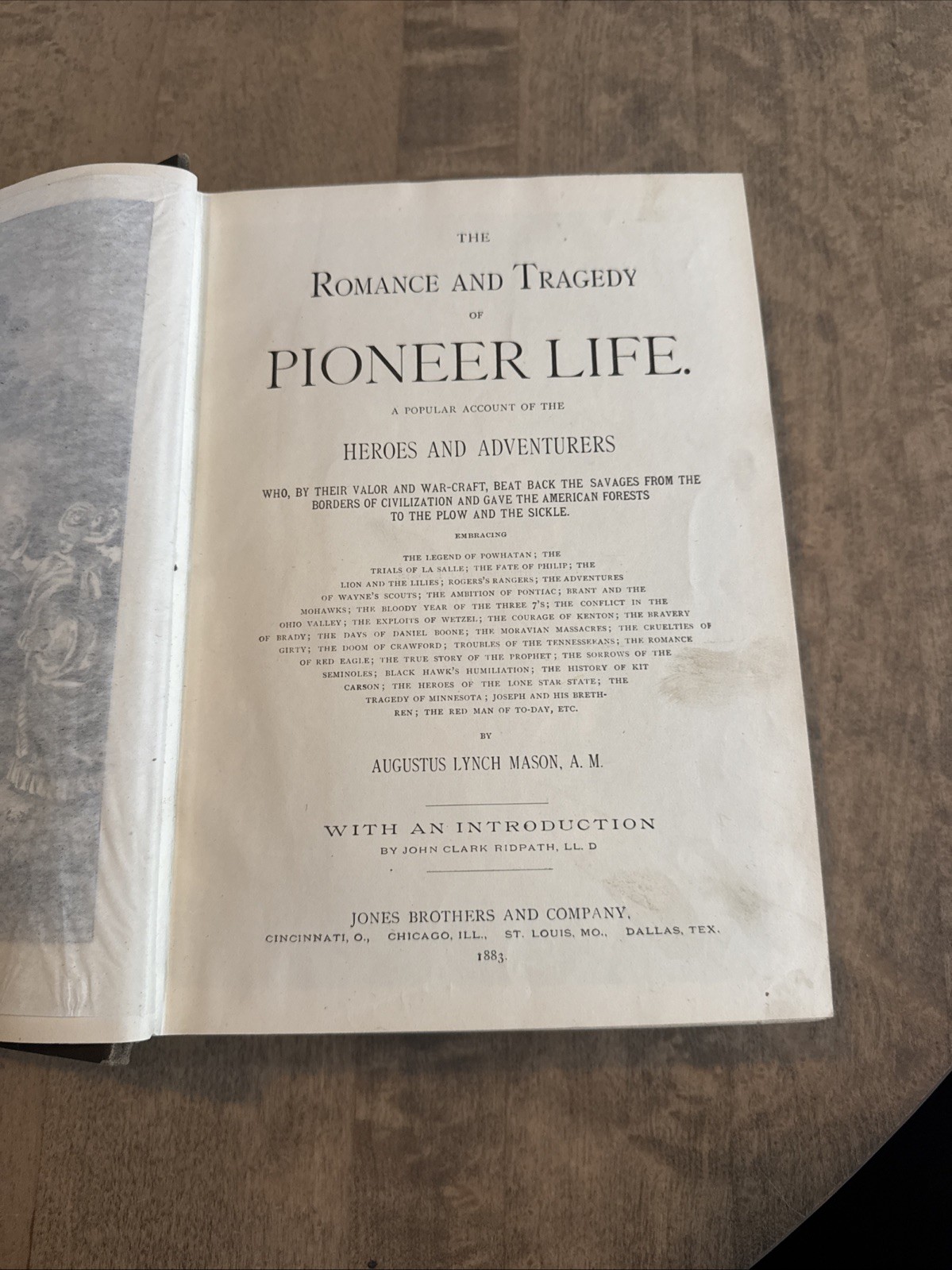 The Romance And Tragedy Of Pioneer Life by Augustus Lynch Mason 1883