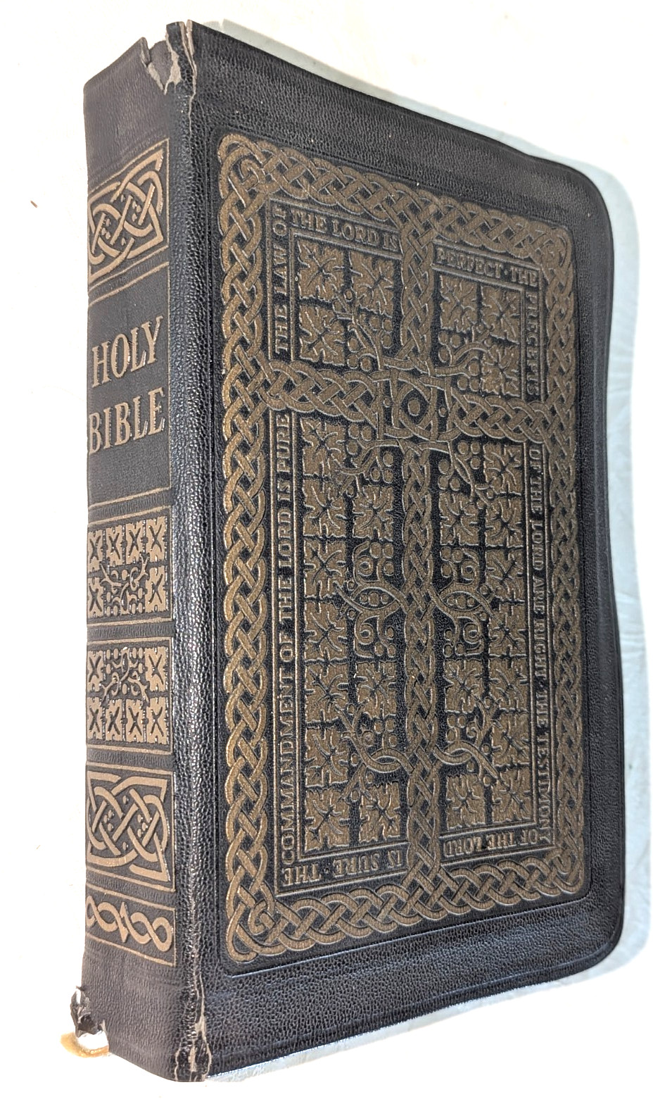 Vintage KJV Holy Bible 1950 King James Golden Book Edition 1950 Embossed Leather