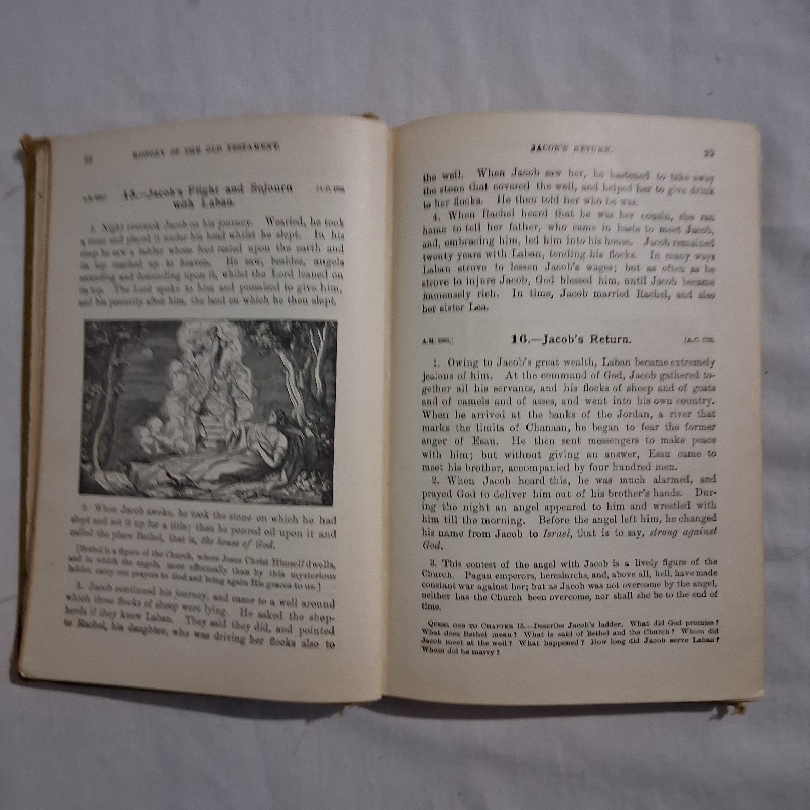 Antq Bible History 1904 Benziger Brothers Old & New Testament + Church History