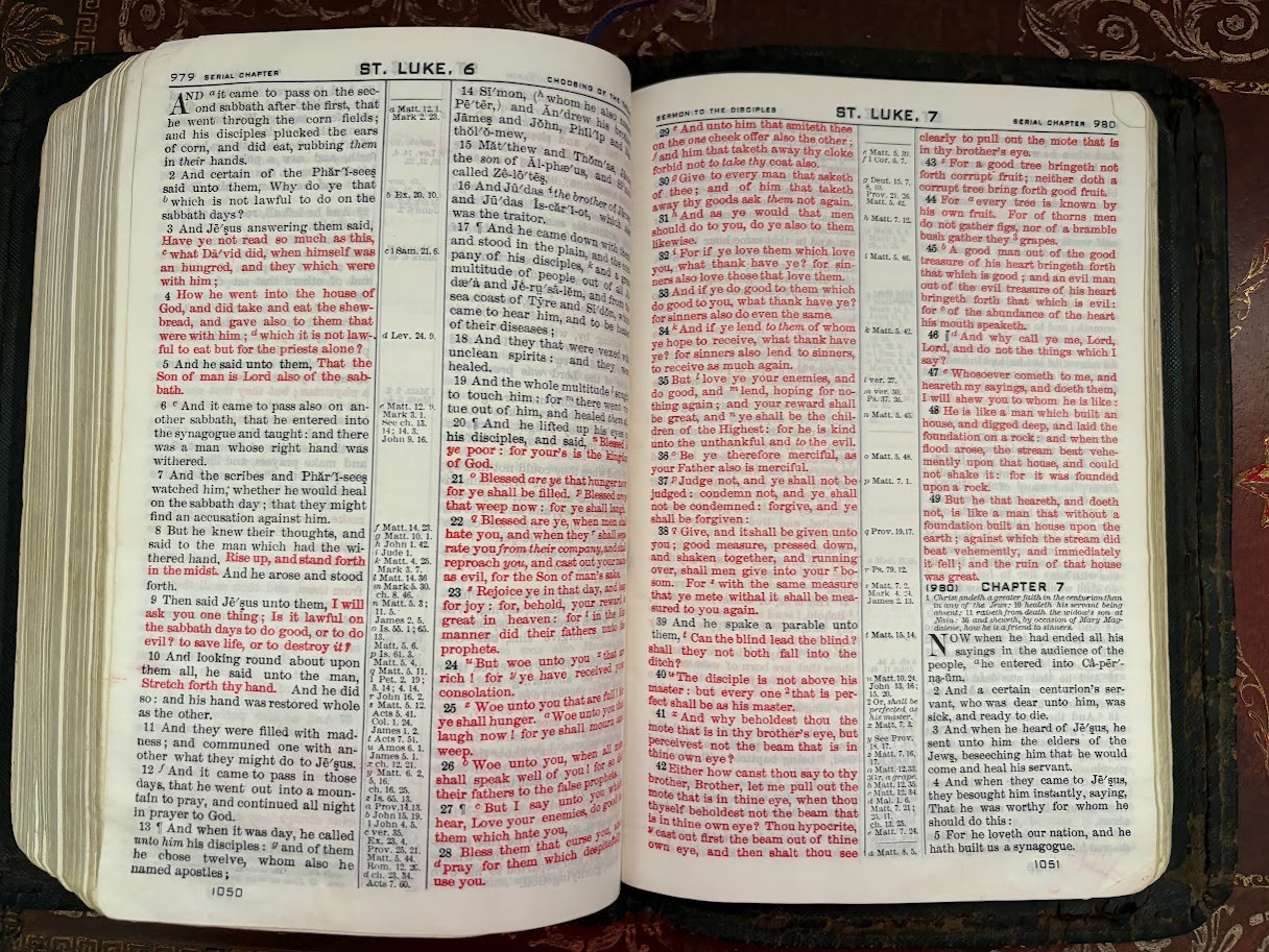 Holy Bible KJV Cyclopedic Index Red Letter Center Column References Illustrated