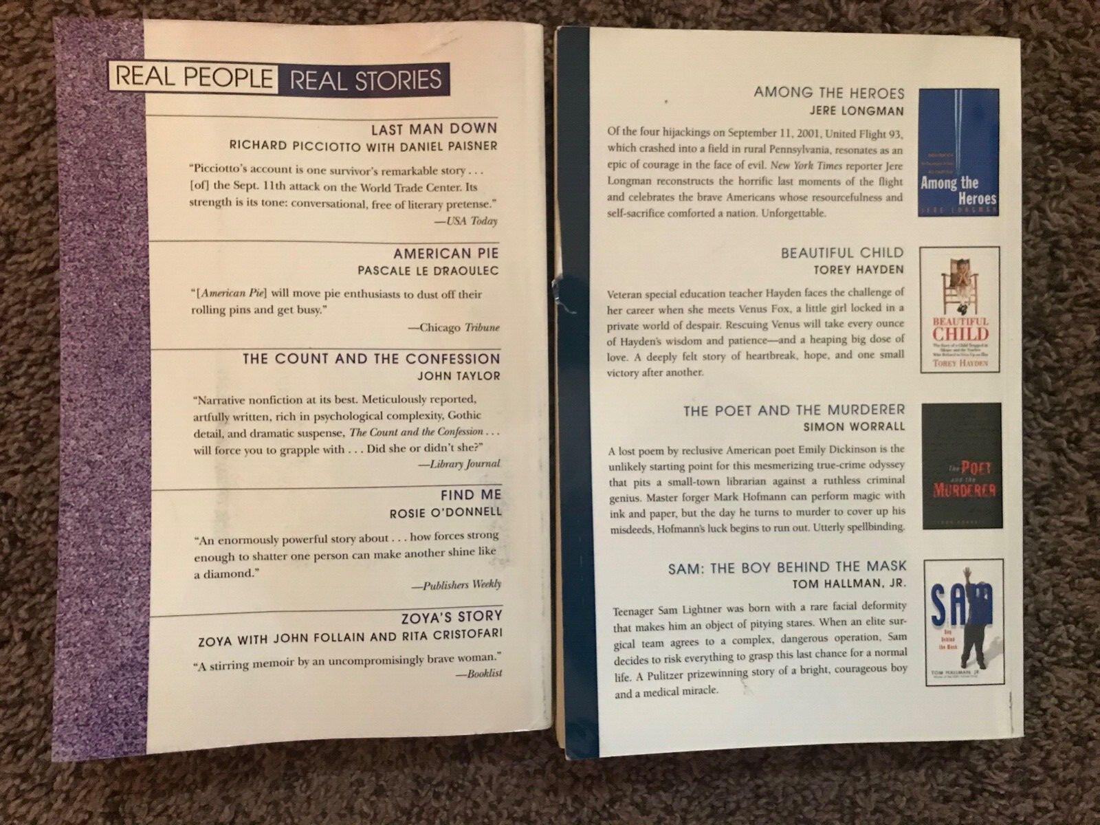 Lot of 2: Readers Digest Nonfiction Bestsellers (2002-2003) Paperback -9 stories