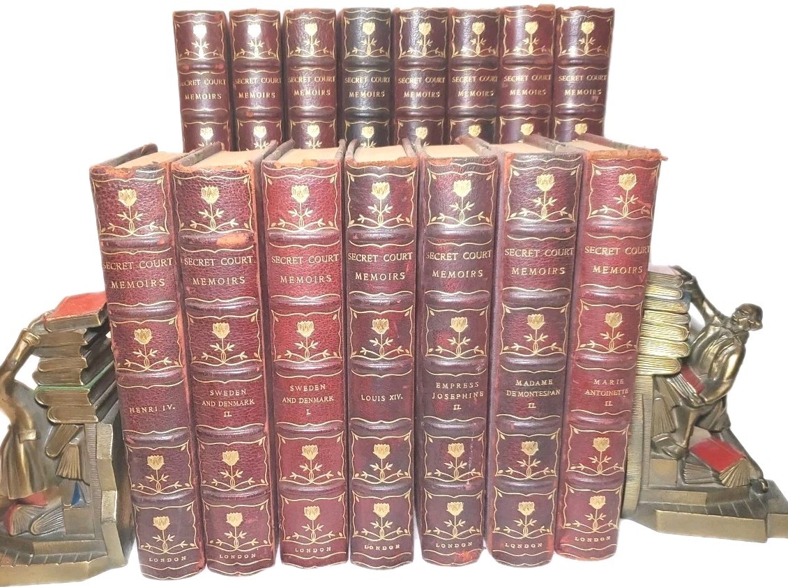 Red Leather 15 Vols Grolier Society Very Limited Edition Secret Court Memoirs