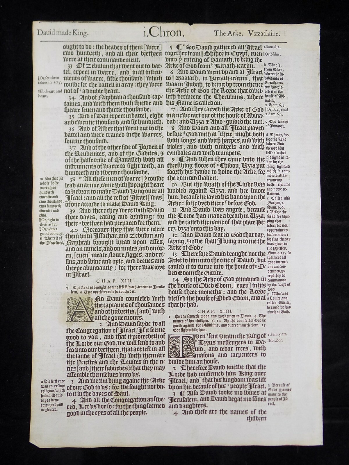 1583 Noblest Geneva Bible Folio- Book of First Chronicles- YOU PICK