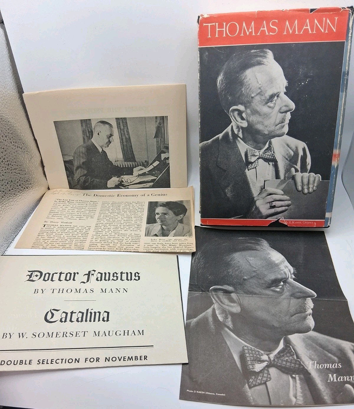 Doctor Faustus by Thomas Mann ~Book Club Edition 1948 w/Extras, Inserts HC HB DJ