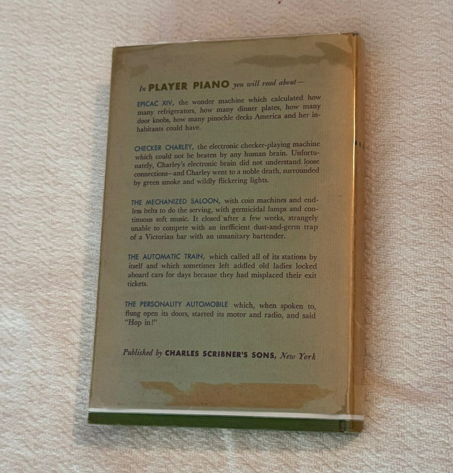 Kurt Vonnegut first book, Player Piano true 1st edition in dust jacket – nice