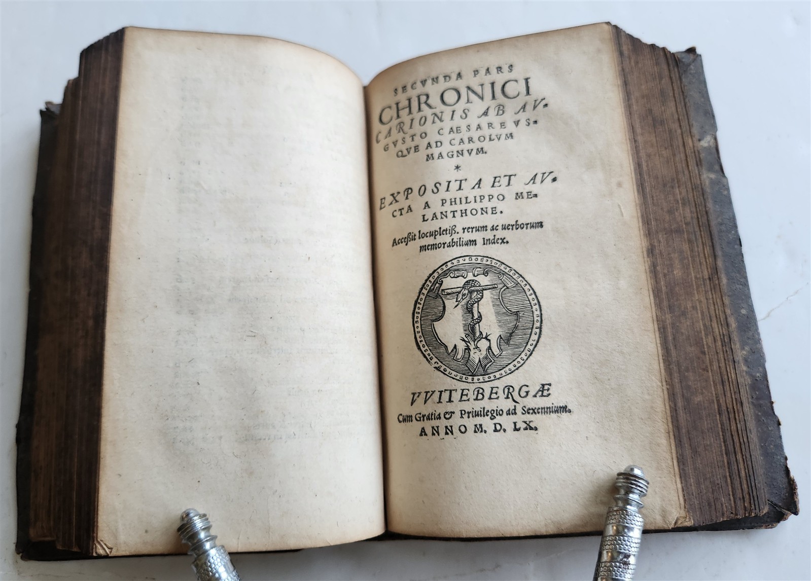 1560 PHILIPP MELANCHTHON UNIVERSAL HISTORY pigskin binding ANTIQUE 16th CENTURY