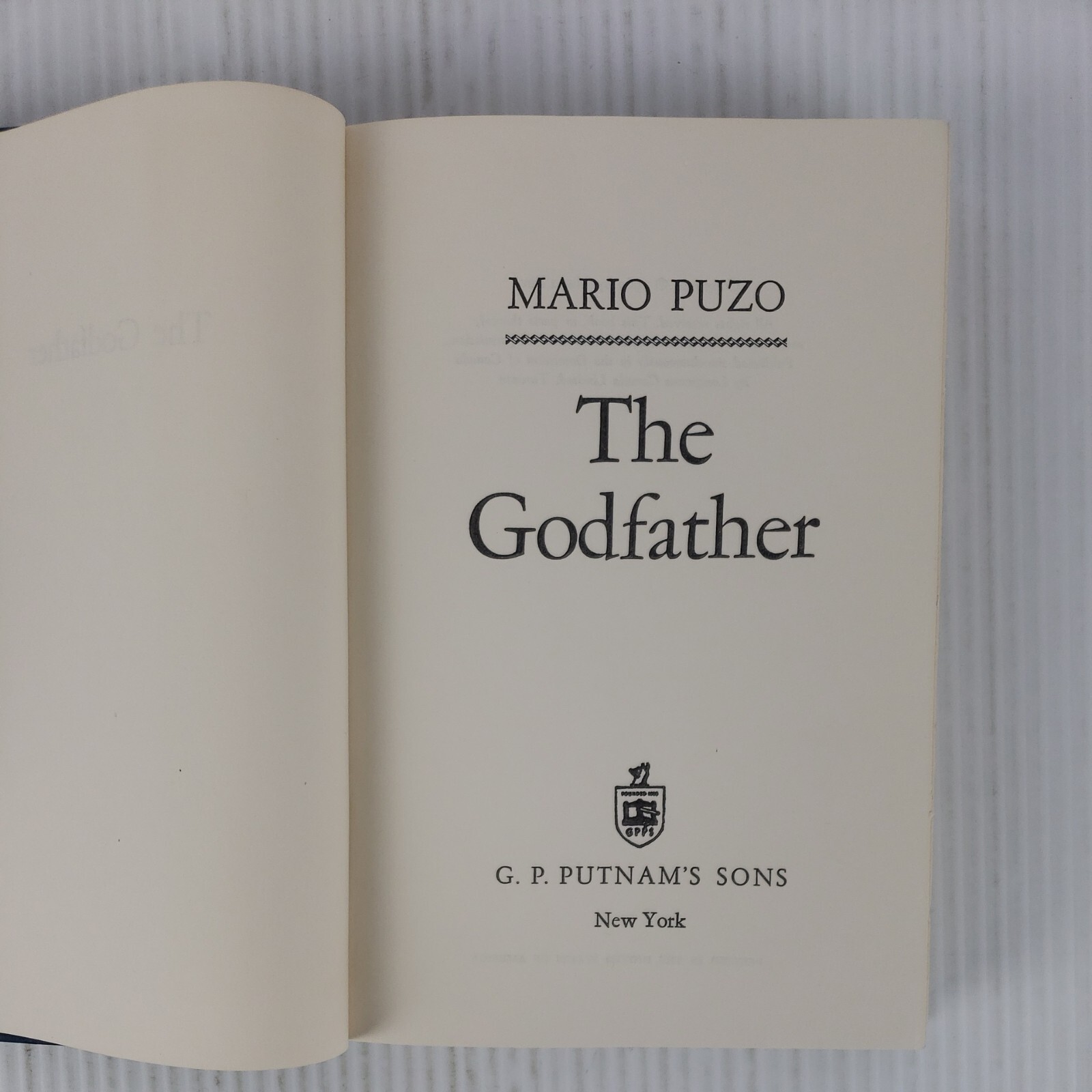 The Godfather by Mario Puzo Bookclub edition, 1969, Best Seller Library