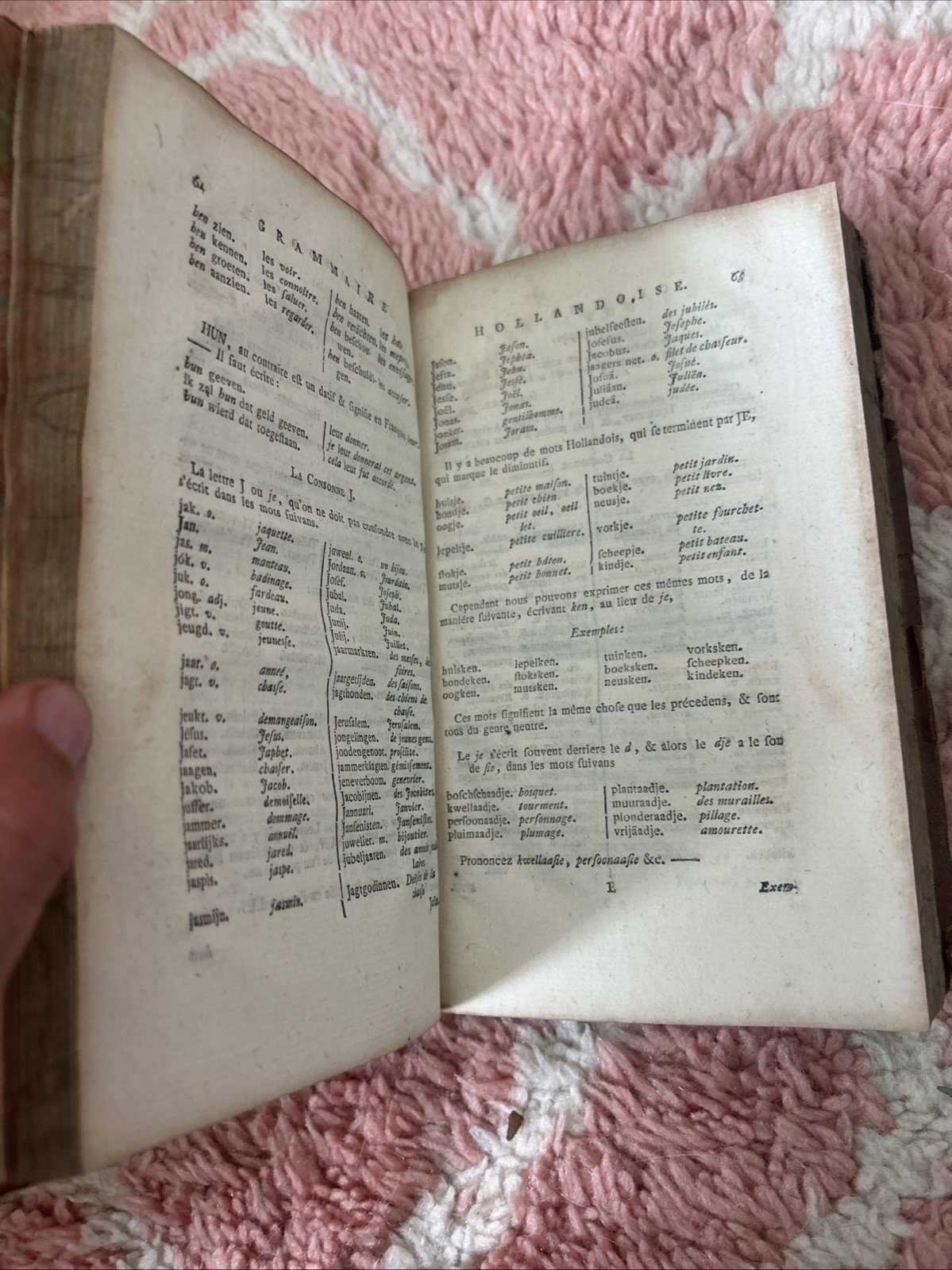 1781 First Edition Grammare Hollandoise French Bookplate And 18th C Ticket