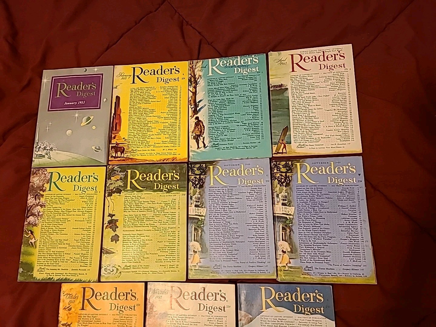 1953 Reader’s Digests -11 Lot Near Complete