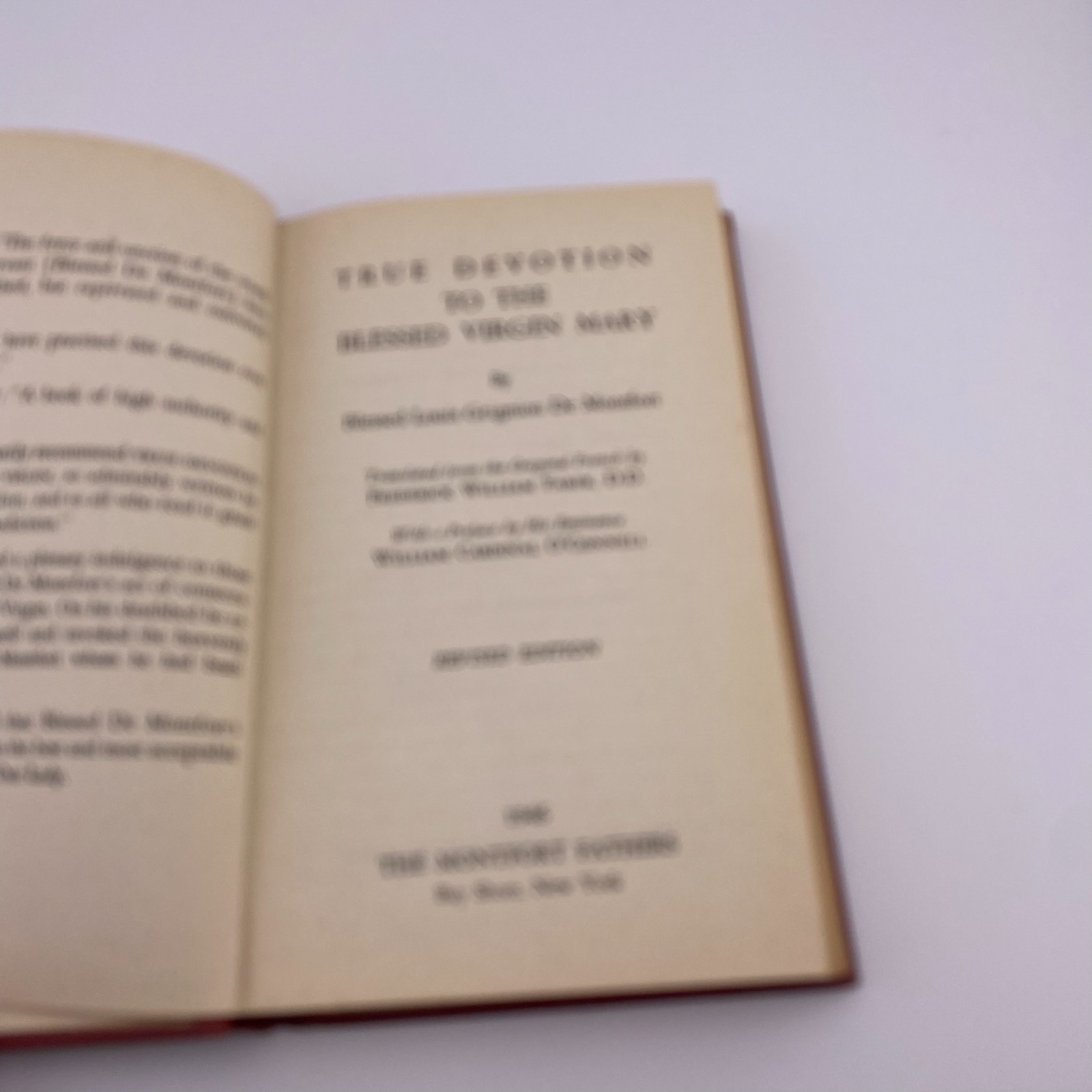 True Devotion to the Blessed Virgin Mary De Montfort 1946 Catholic HC