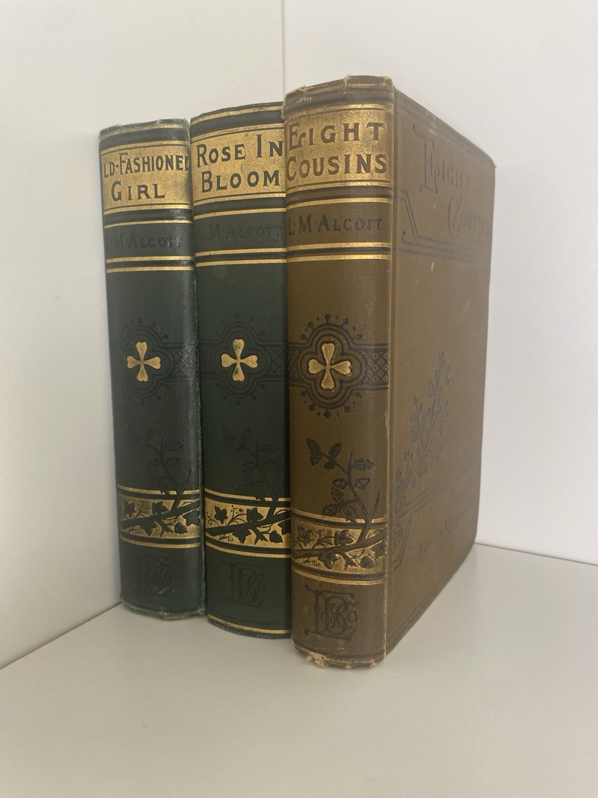LM Alcott 3 ANTIQUE Books ca. 1900 Gilt Victorian Spines Rare Excel. Condition