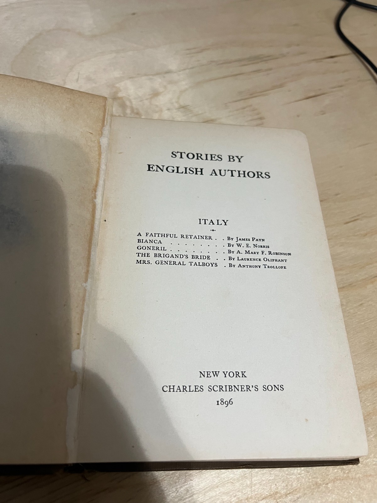 Stories By English Authors 1896 Hardcover (Charles scribner’s Sons)