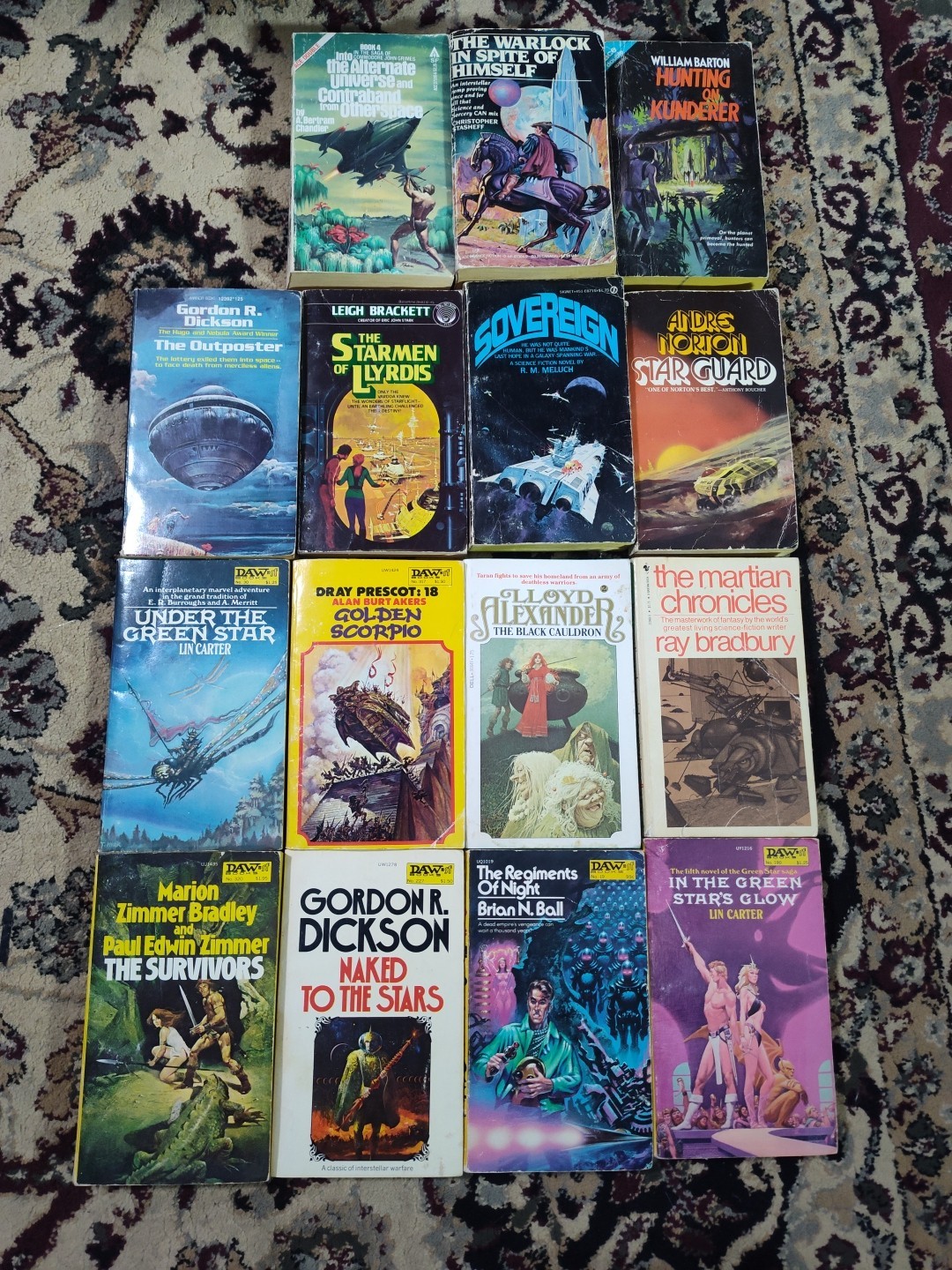 Vintage Sci-Fi Fantasy Paperback Book Lot 15 DAW Ace Bradbury Andre Norton