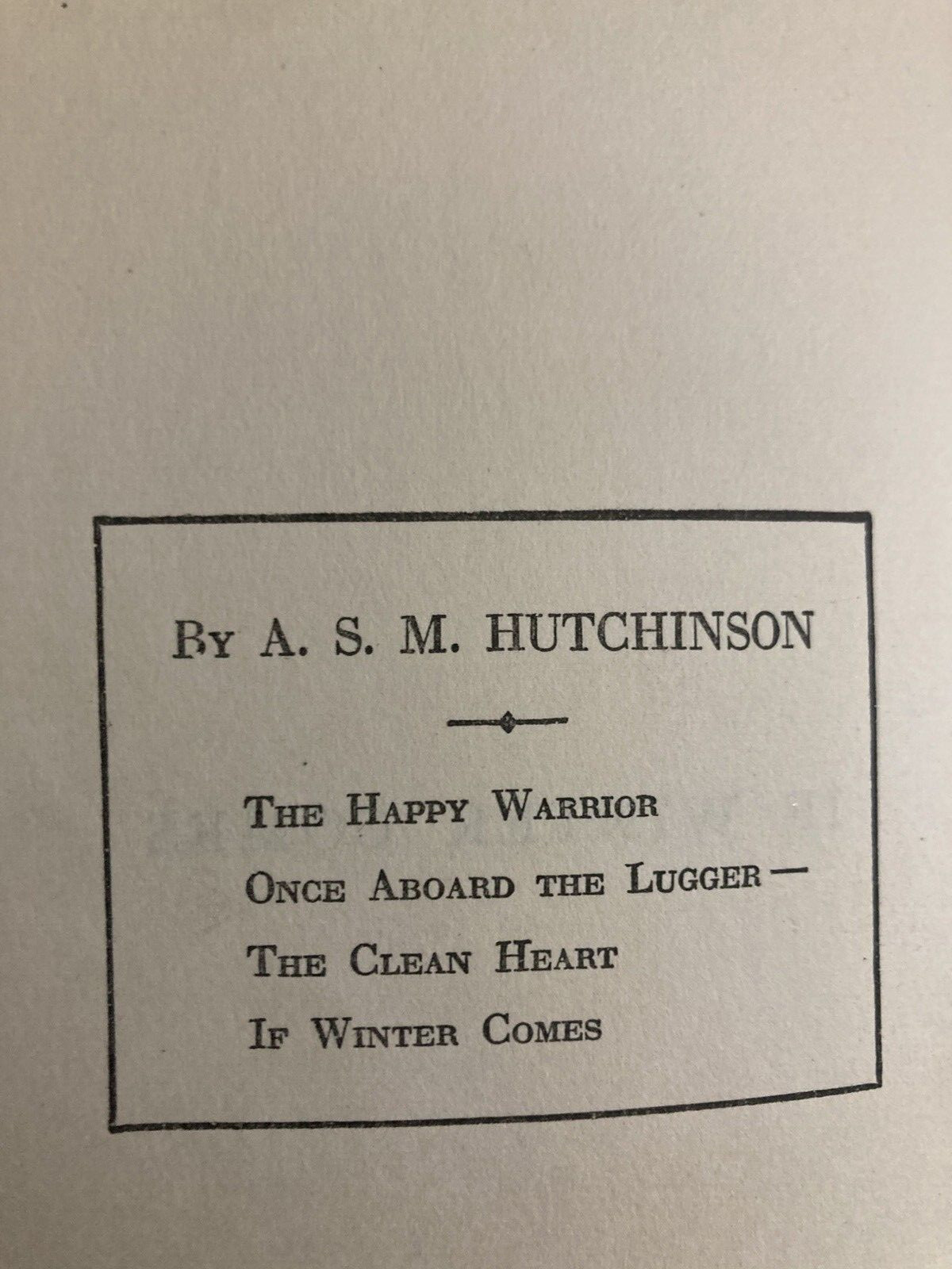 If Winter Comes by A.S.M. Hutchinson (1922) Best Seller of 1922