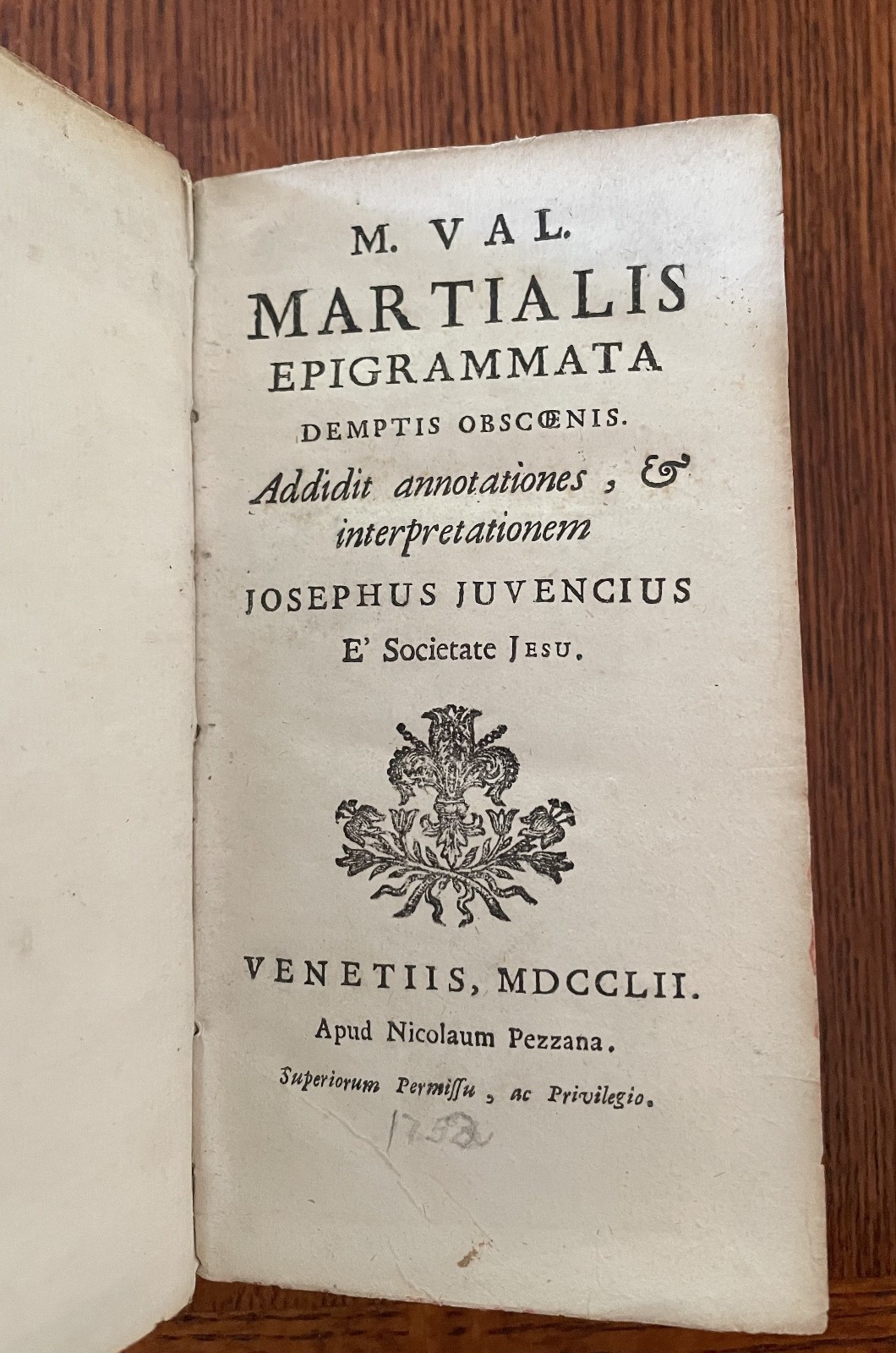 Martialis Epigrammata, Vellum Binding (Venice, 1752)