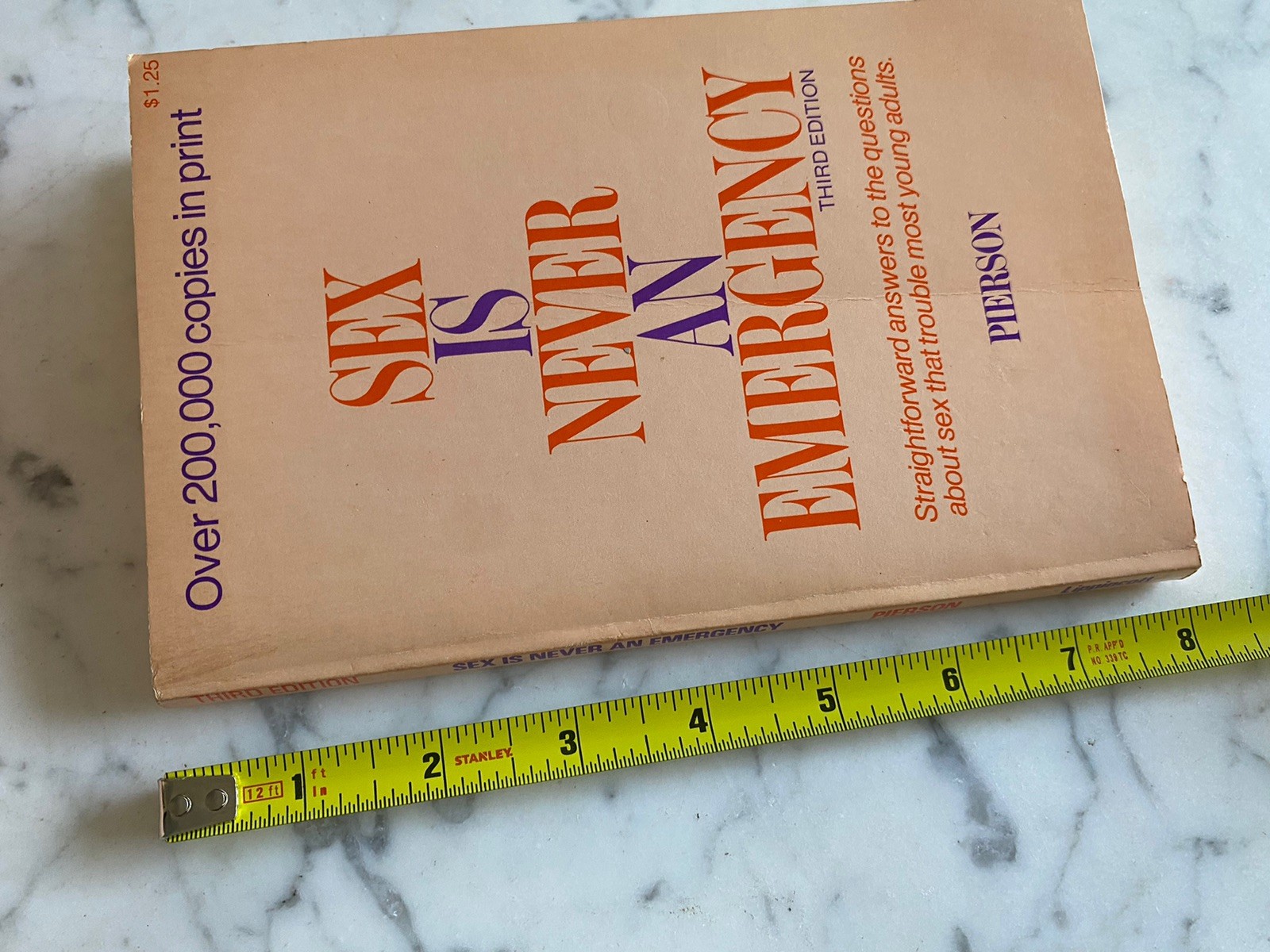 Vintage paperback book: Sex is Never an Emergency Guide for Young Adults Pierson