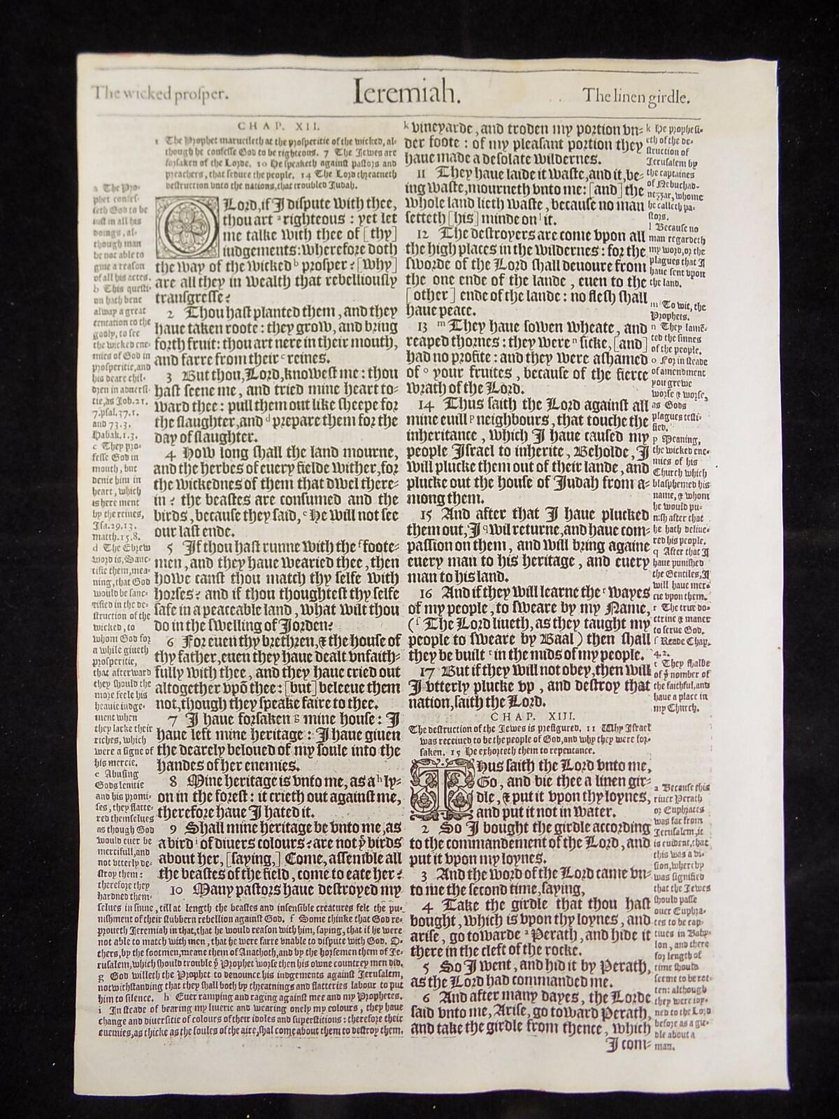 1583 Noblest Geneva Bible Folio- Book of Jeremiah- YOU PICK