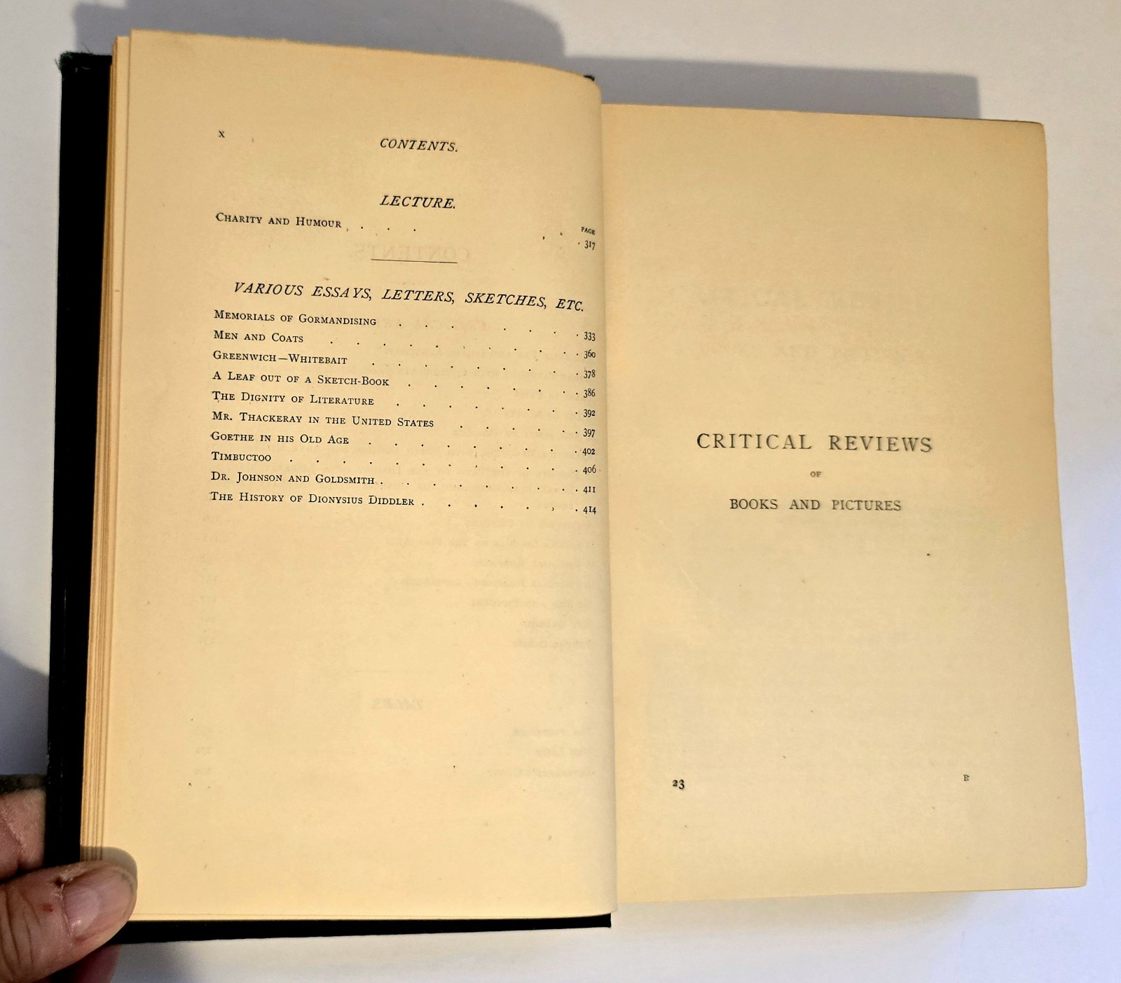 1869 UNCUT William Makepeace Thackeray Miscellaneous Essays Sketches and Reviews