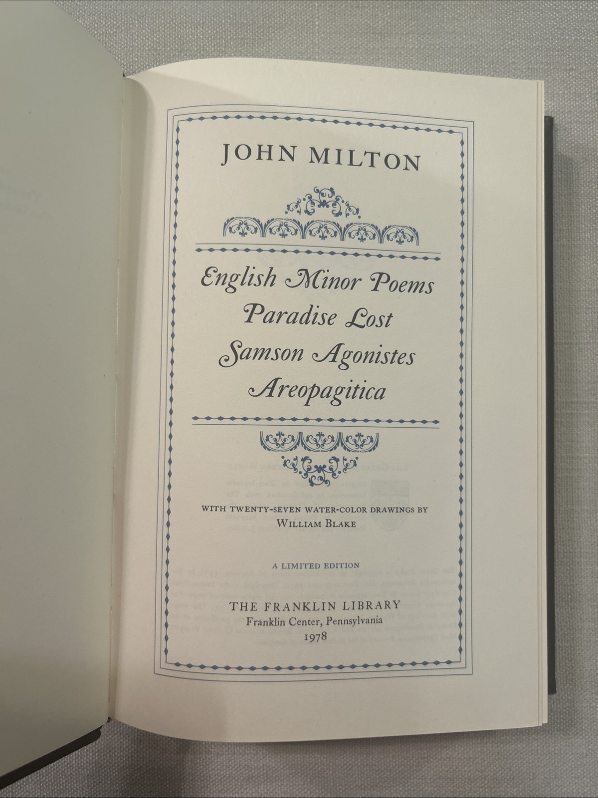 Great Books of the Western World: John Milton – Franklin Library 1978