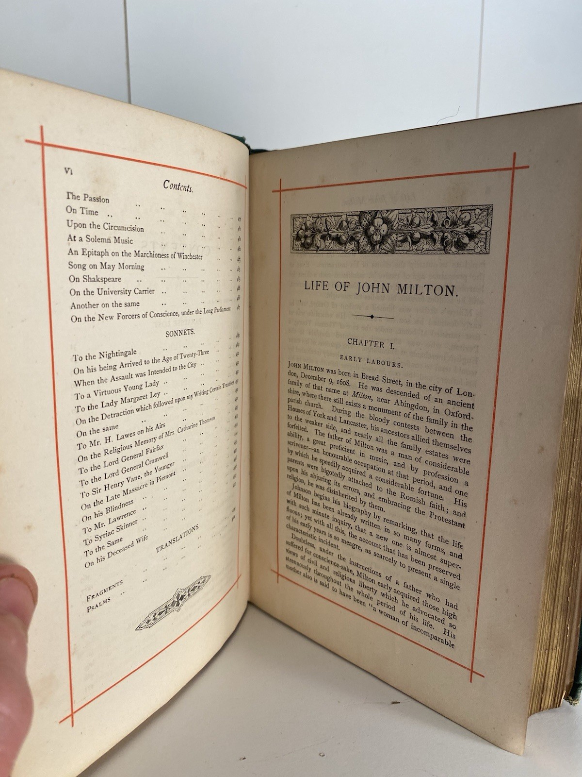 1880 John Milton Poetical Works Illustrated Antique Hardcover Victorian Binding