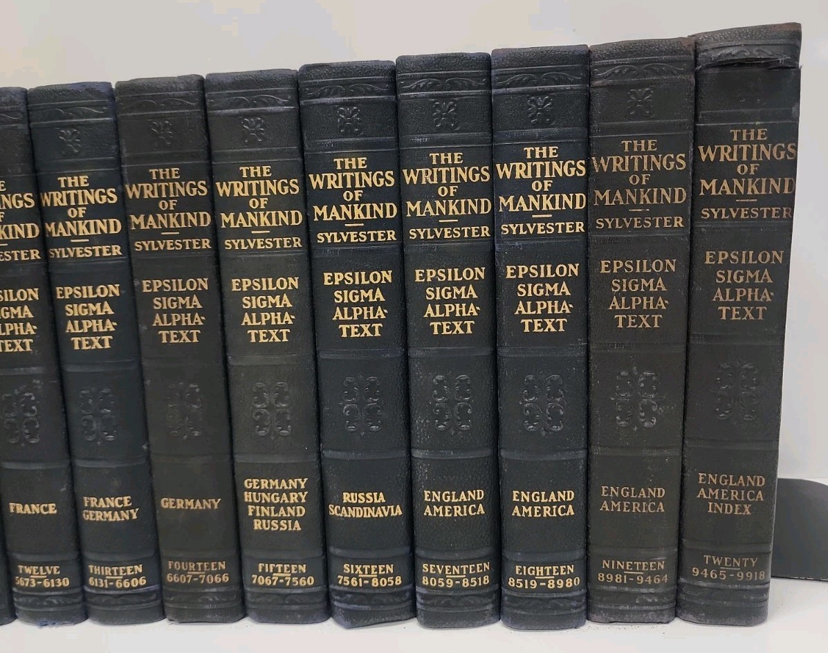 1924 THE WRITINGS OF MANKIND Complete Book Set Sylvester Epsilon Sigma Alpha