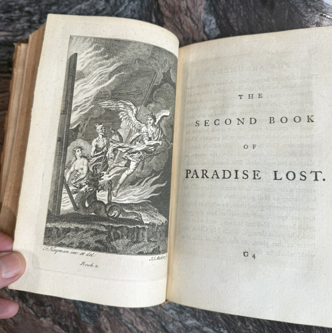 1763 – 2vols Paradise Lost John Milton Thomas Newton Illustrated 6th Edition