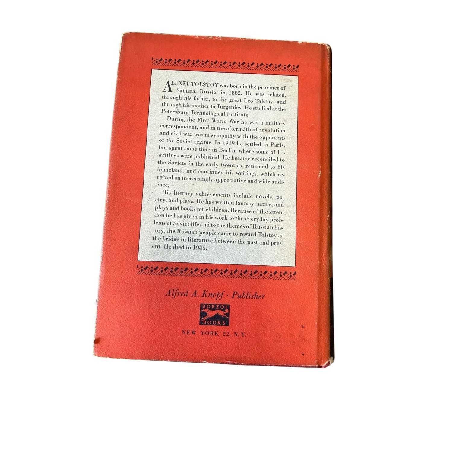 ROAD TO CALVARY by Alexei Tolstoy 1946 Alfred A. Knopf 1st American Edition