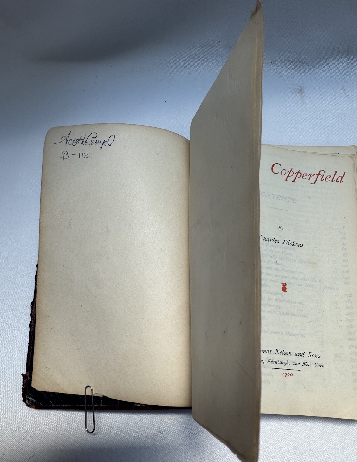 Antique Charles Dickens Book Lot Hard Times & David Copperfield Thomas Nelson