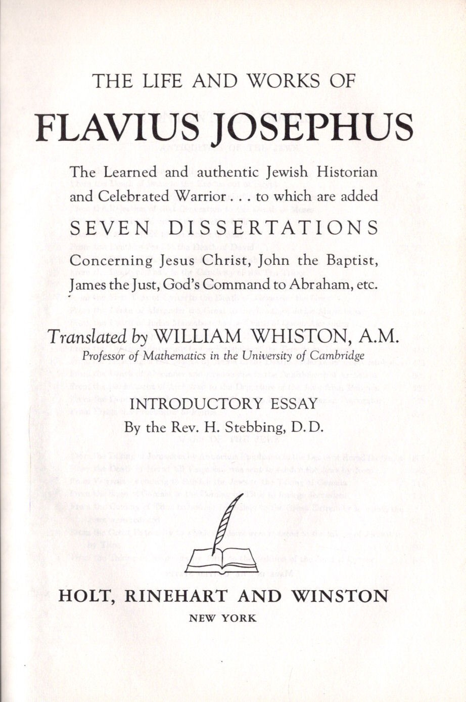 Vintage THE LIFE AND WORKS OF FLAVIUS JOSEPHUS