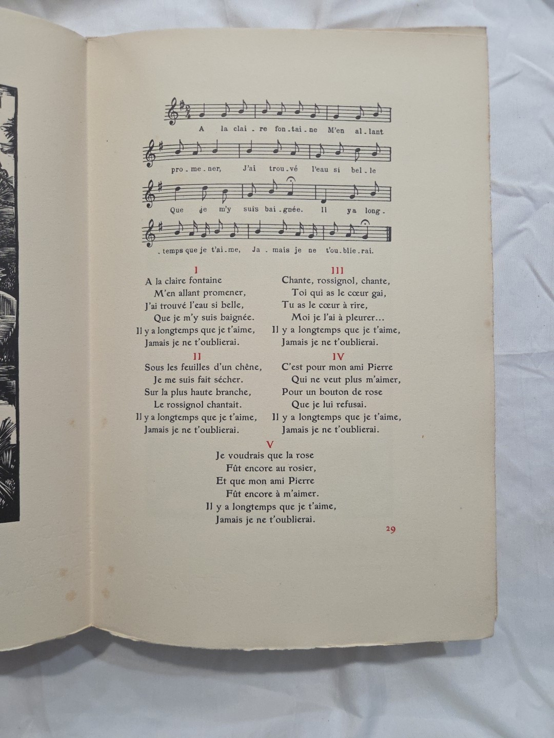 1950 Vieilles Chansons De France. Unbound, 33 Woodcuts Slipcase W/Wear Lemagny