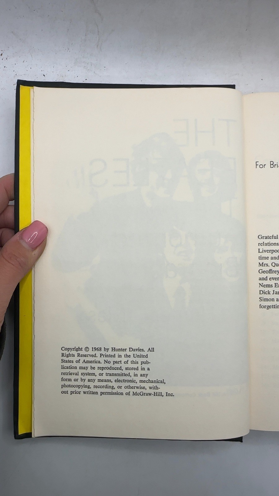 The Beatles: The Authorized Biography Hunter Davies Hardcover 1968