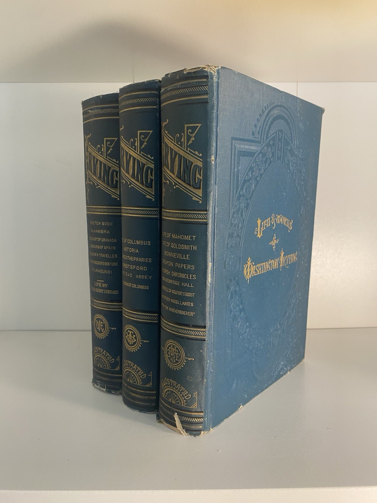 The Life and Works of Washington Irving 3 volume set 1883 Victorian Binding