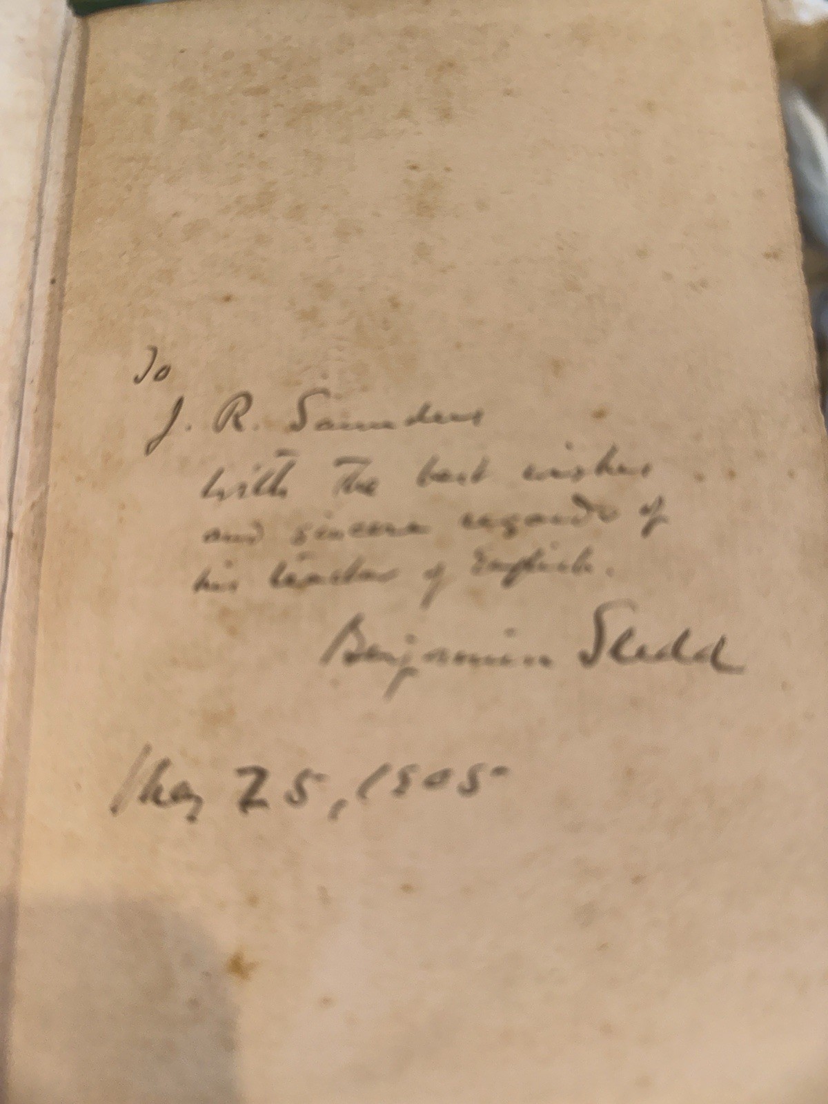 Benjamin Sledd Signed From Cliff and Scaur Poetry G. P. Putnam’s Sons 1897