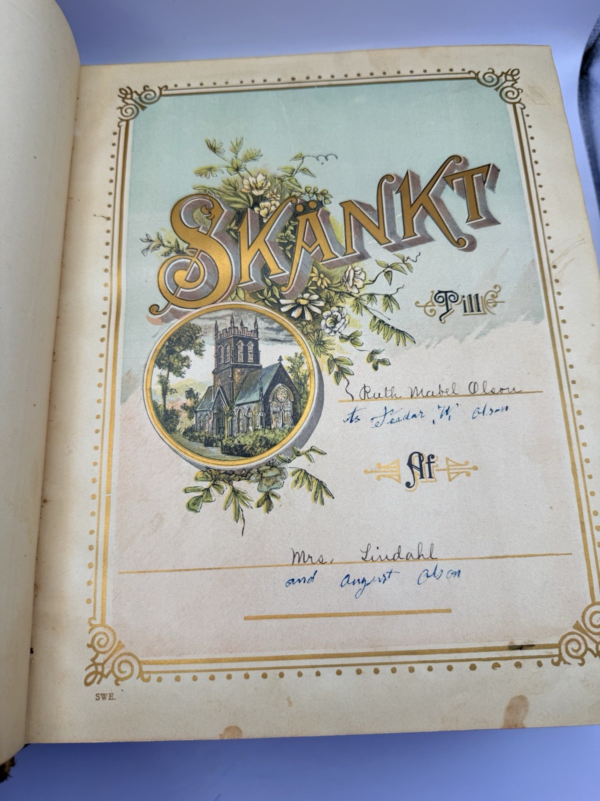 Antique Swedish Family Bible Gustave Dore Illustrated Family Records -1890