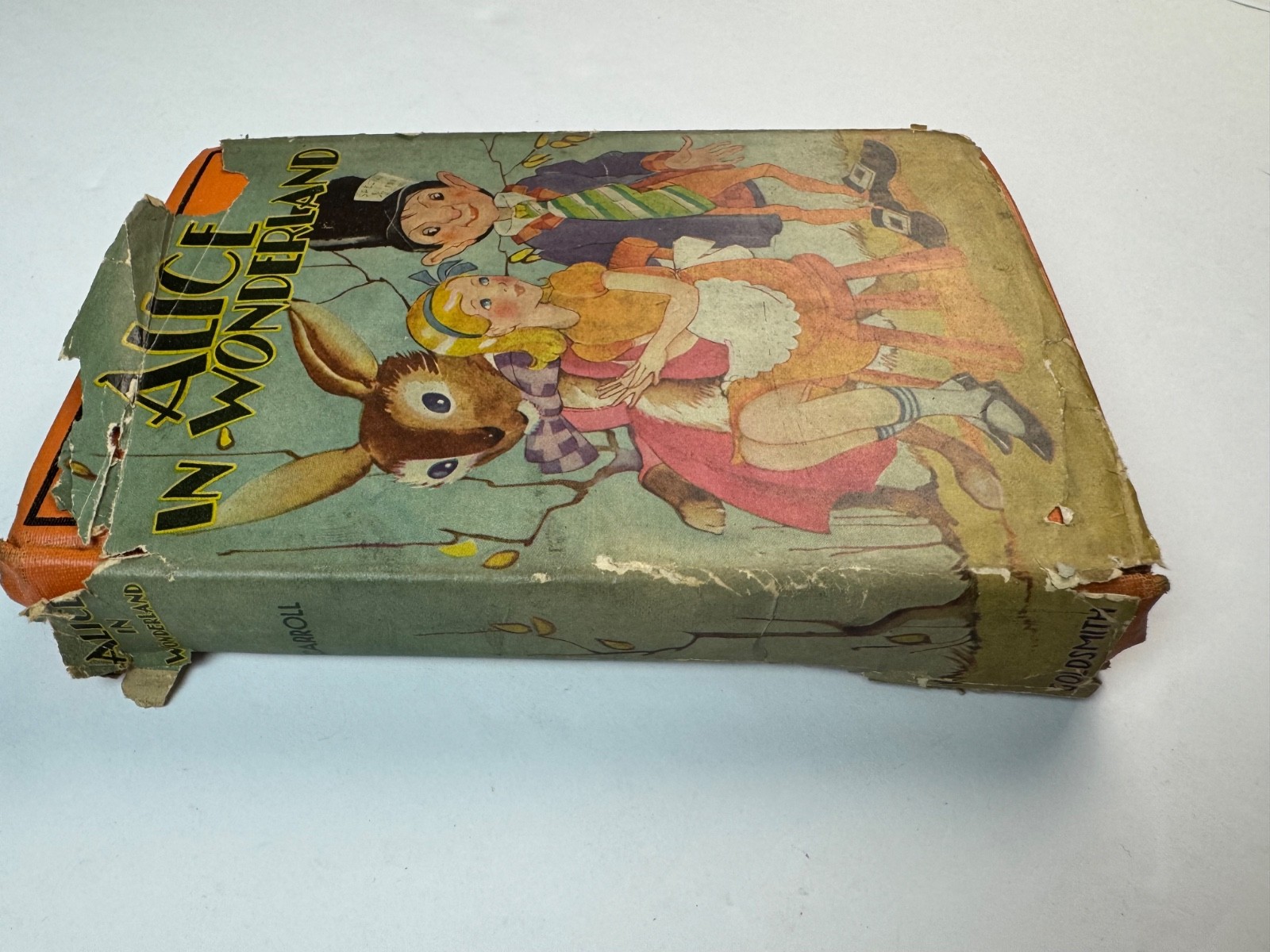 Antique 1930s 1940s ALICE IN WONDERLAND Book By Lewis Carroll DJ Goldsmith Co.
