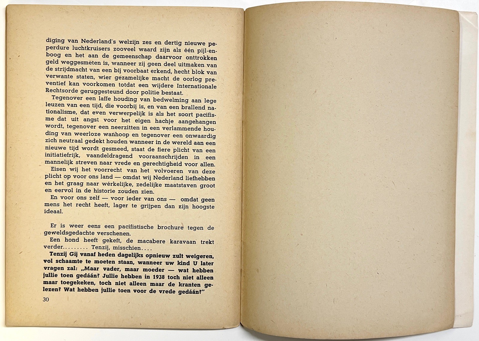 1938 ONS LAND EN HET GEWELD VIRULY DUTCH PACIFIST PEACE KLM AVIATION 1ST ED RARE