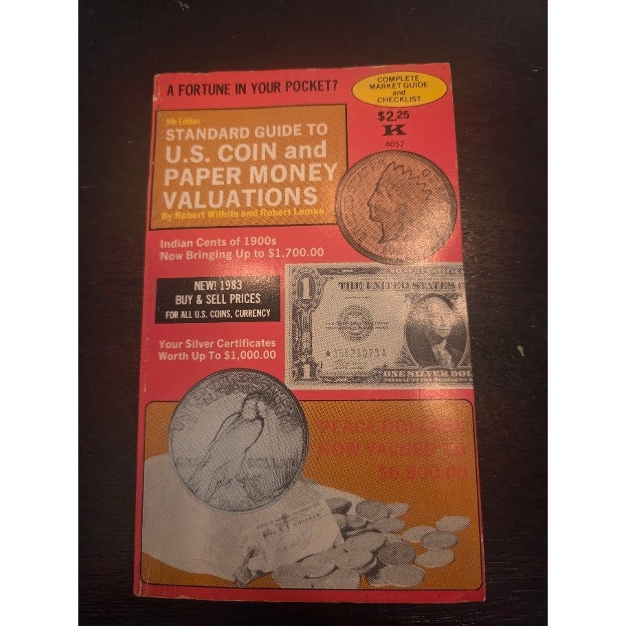 Std Guide to US Coin and Paper Money Valuations 9th Edition 1983 Book Wilhite