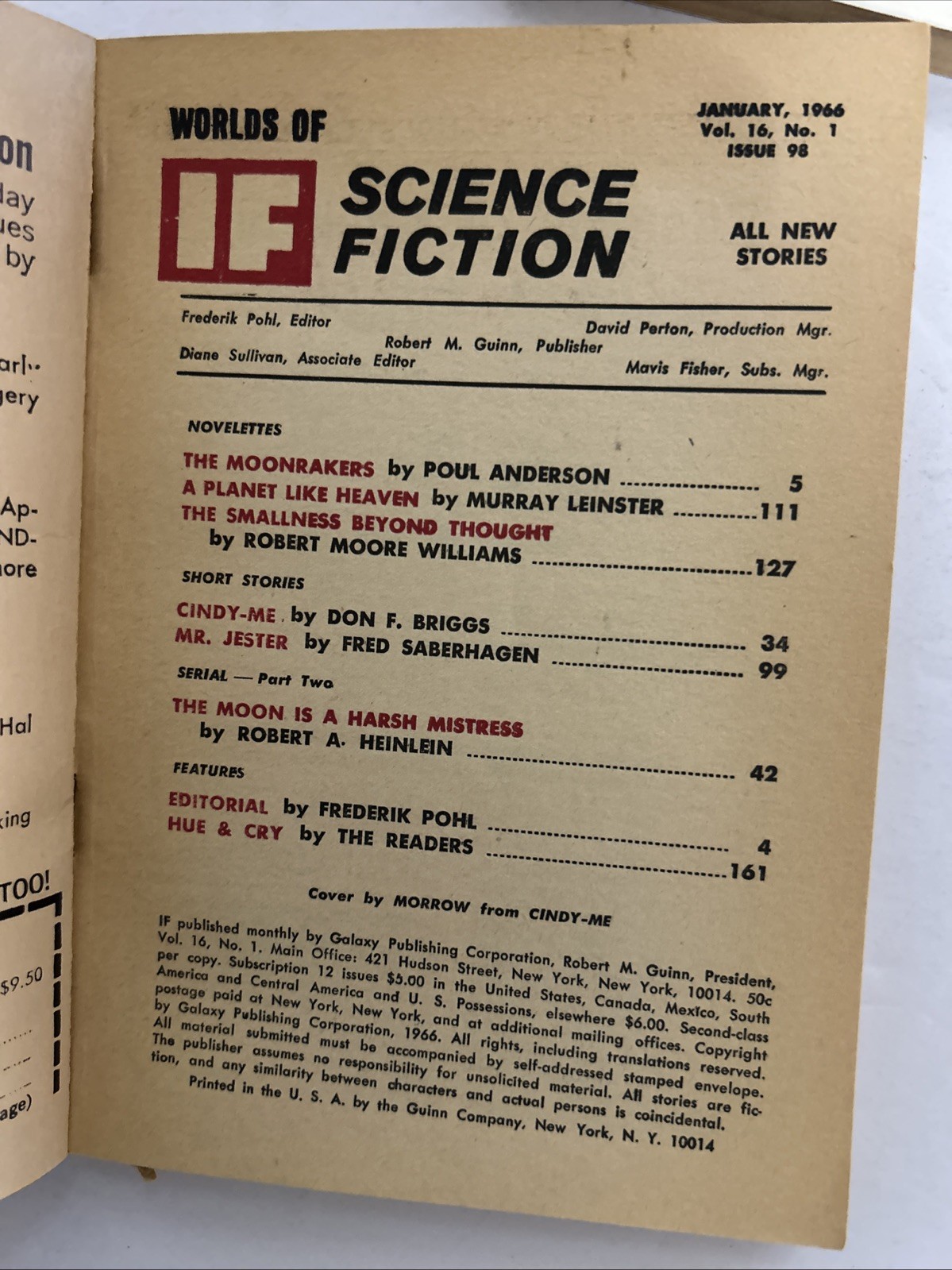 (4) Four WORLDS OF IF Science Fiction Magazine 1960’s/70’s Herbert Heinlein