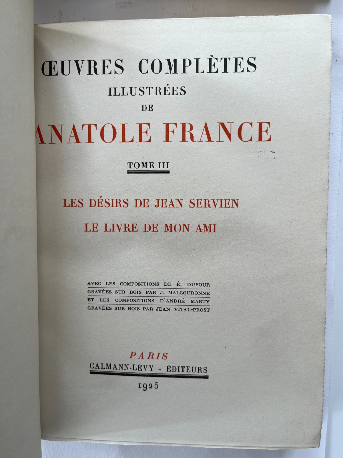 ANATOLE FRANCE ~ Oeuvres illustrated 1925-26 Paris volumes 1-6 leather book set