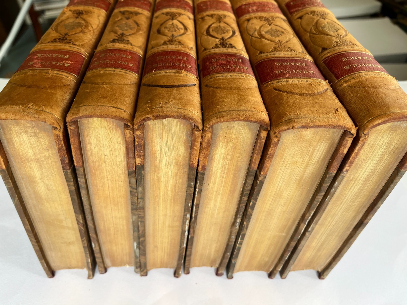 ANATOLE FRANCE ~ Oeuvres illustrated 1925-26 Paris volumes 1-6 leather book set