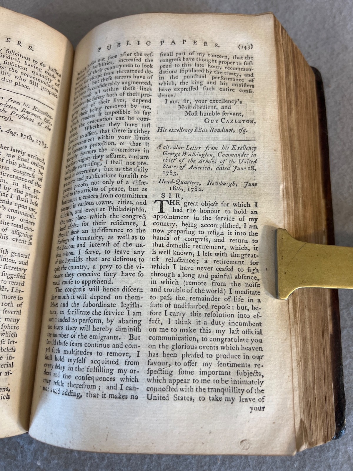 Antique American History Book Annual Register 1783 Paris Treaty Washington 1784