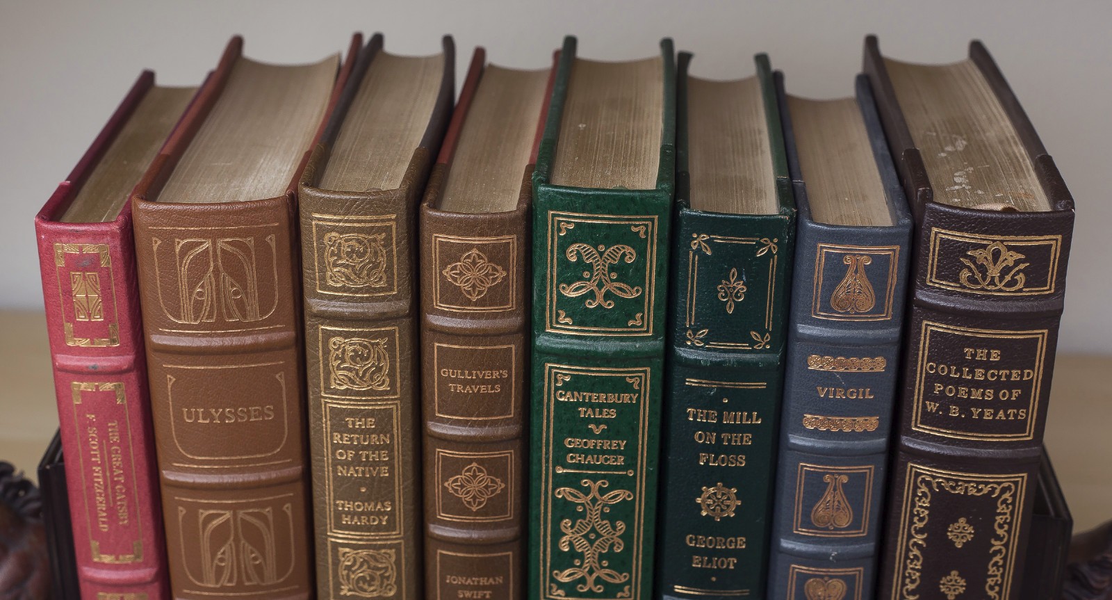 Lot Of 8 FRANKLIN LIBRARY Quarter Bound Leather Gold Gilt Books 1/4 Decor VTG